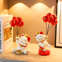Lucky cat ornaments entrance door shoe cabinet home decorations living room wine cabinet housewarming gifts for new home