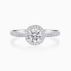 IGI Henan cultivated diamond Pt950 platinum diamond ring round group diamond micro-set 1 carat engagement ring for girlfriend