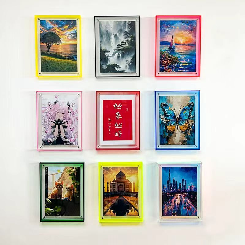 Acrylic Photo Frame Display Stand Handmade 6inch Light Luxury Transparent DIY Square Large Size Wall Hanging Decorative Picture Frame Wholesale