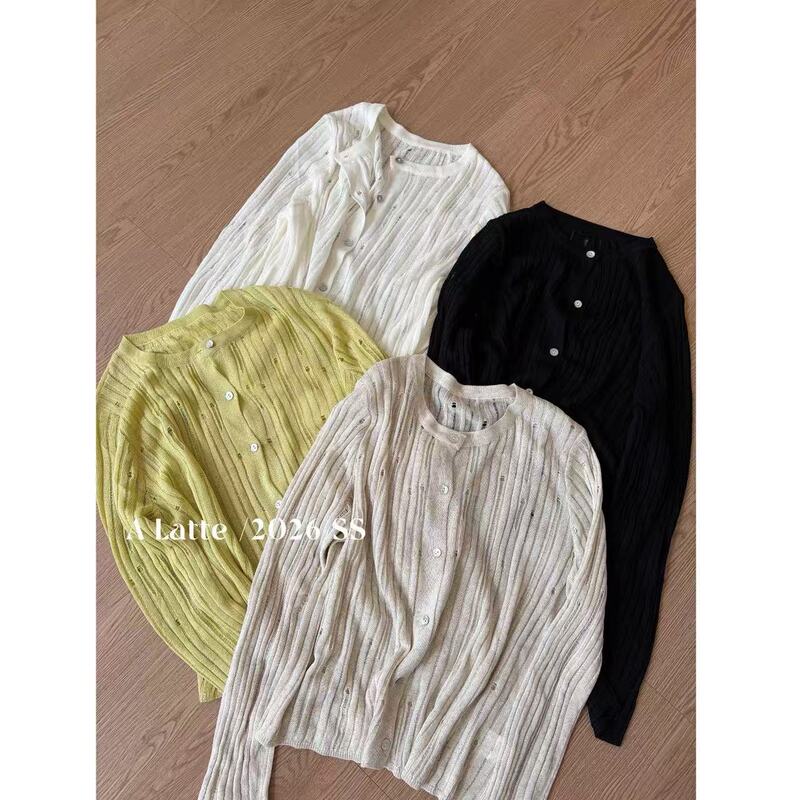 Alatte: Meteor Sunscreen/ Linen! Knitted Cardigan Jacket