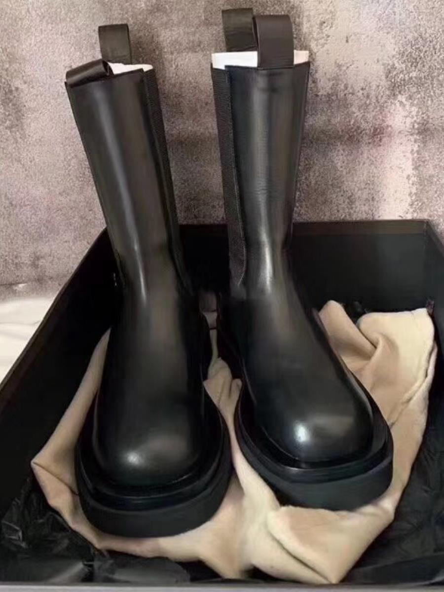 2025 Height-Increasing Martin Boots for Men and Women, Fashionable Mid-Calf Thick-Soled Soft Leather Boots, Chelsea Boots for Men, New Autumn and Winter Trendy Style