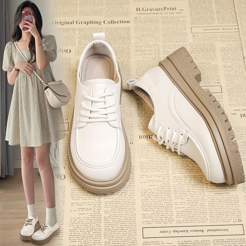 British Style Small Leather Shoes for Women 2024 New Versatile Thick-Soled Loafers Breathable Autumn Single Shoes Mary Jane Women's Shoes