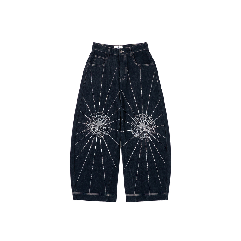 Mental Free 25Ss Spider Web Rhinestone Scimitar Jeans