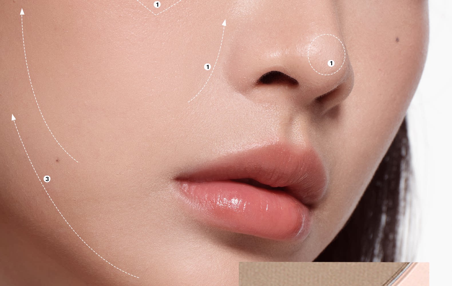 木柯诗 三色修容盘  哑光高光一体盘  化妆师专用鼻影阴影侧影  01#  9g