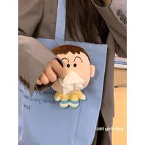 Cute plush doll Dumb paper box student school bag backpack pendant cartoon doll car decorative tissue box