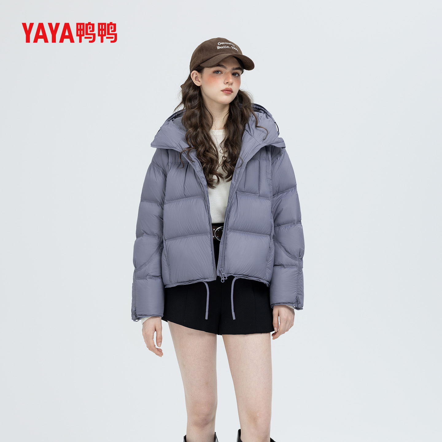 YAYA鸭鸭羽绒服女2025冬季新款短款爆款宽松小个子百搭时尚厚外套
