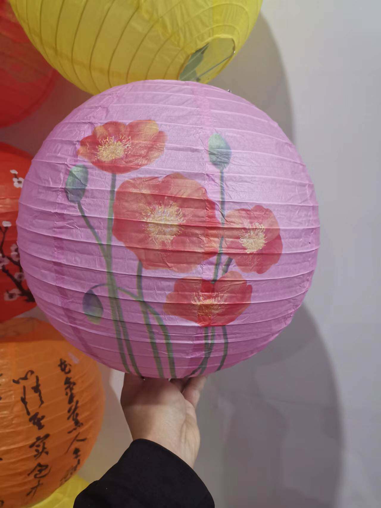 Китайский фонарик 1pc printed flower round paper lantern wedding birthday part