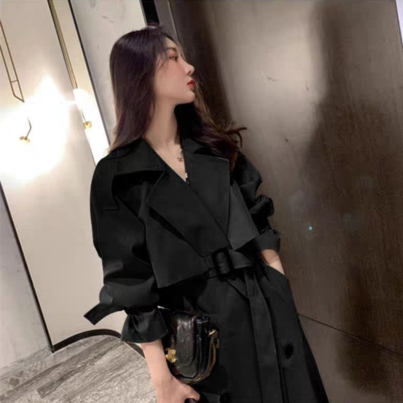 吹风机炫彩贴 turn down collar v neck double breasted nch coat women winte OTHER