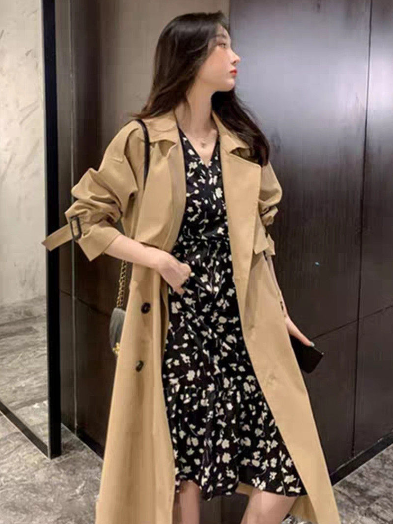 吹风机炫彩贴 turn down collar v neck double breasted nch coat women winte OTHER