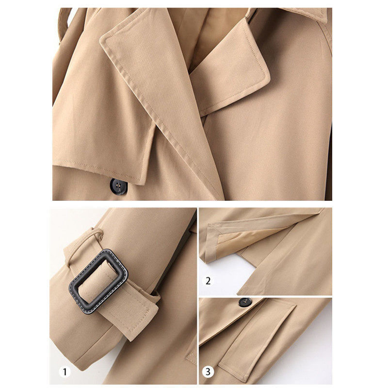 吹风机炫彩贴 turn down collar v neck double breasted nch coat women winte OTHER