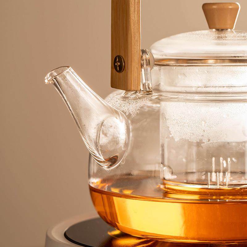 Electric Ceramic Stove Tea Maker Set for Home Use, Small Tea Kettle for Office, Glass Water Boiling Teapot, Steaming Tea Maker