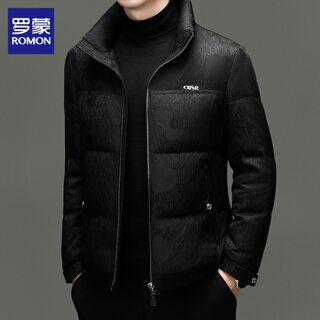 罗蒙羽绒服男士2025新款冬季潮流立领加厚白鸭绒防寒休闲外套男装