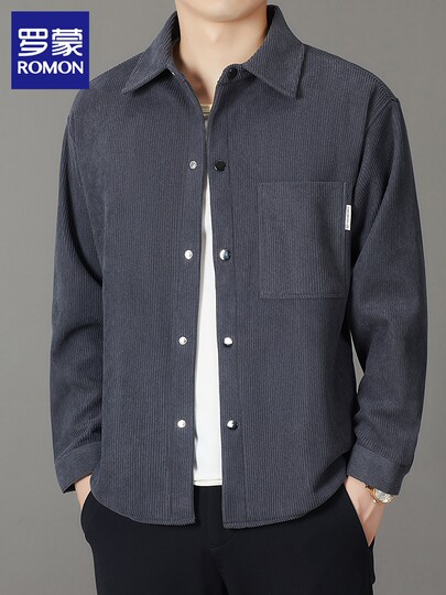 Вельветовая рубашка Romon, мужская осенне-зимняя рубашка с длинными рукавами, новая бархатная теплая рубашка дюймов, свободная повседневная рубашка-куртка для мужчин