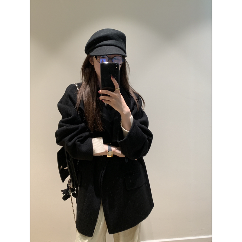Chooan_5 Cashmere 95% Wool Vintage Style Leather Buckle Asymmetrical Lapel Double-Sided Wool Mid-Length Coat Chooan_5 Cashmere 95% Wool Vintage Style Leather Buckle Asymmetrical Lapel Double-Sided Wool Mid-Length Coat
