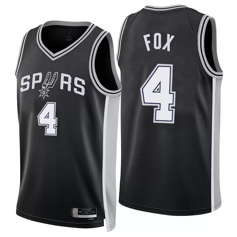 Футболка баскетбольная Spurs 25-26 Джерси №1 Венбан Яма 4 Фокс 3 Келден Вассел Униформа фан-издание штаны