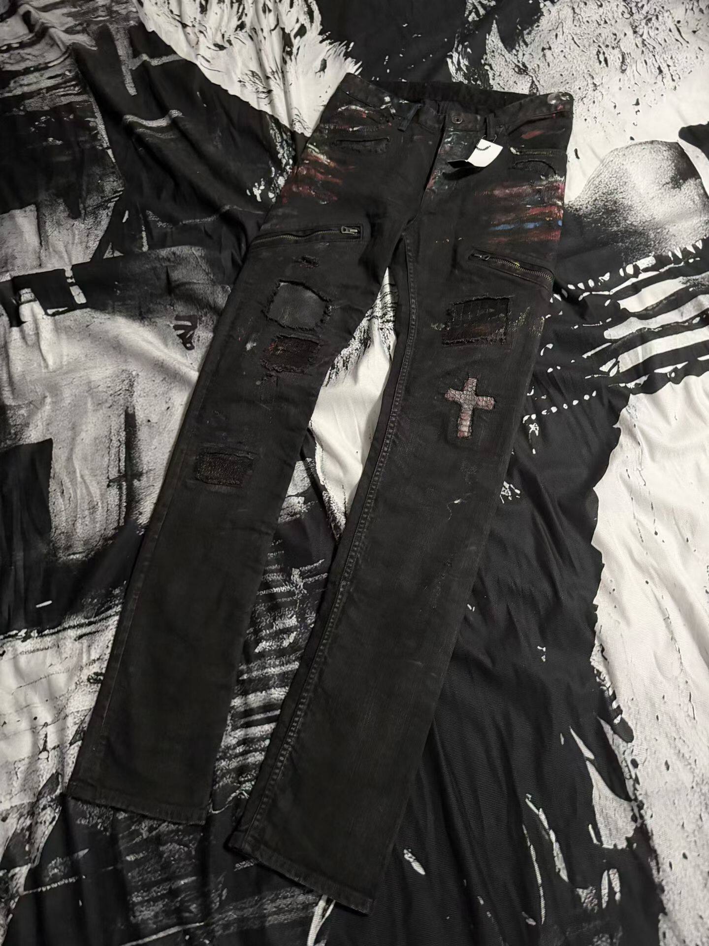 Ifsixwasnine leather custom laceup pant鳄鱼皮、蛇皮绑带裤-淘宝