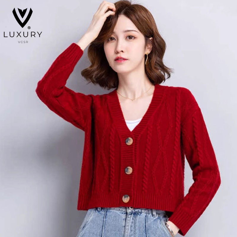 Wool Knit Cardigan Sweater Coat for Women, Autumn and Winter Short Outerwear, High-Waisted Short Top for Petite Sizes Wool Knit Cardigan Sweater Coat for Women, Autumn and Winter Short Outerwear, High-Waisted Short Top for Petite Sizes