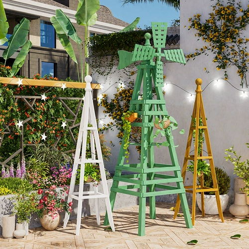 Ветряная мельница, наружное украшение, двор, вилла, магазин, B & B, торговый центр, ветряная мельница, подставка для цветов, антикоррозийная подставка для цветов из цельного дерева, виноградная лоза