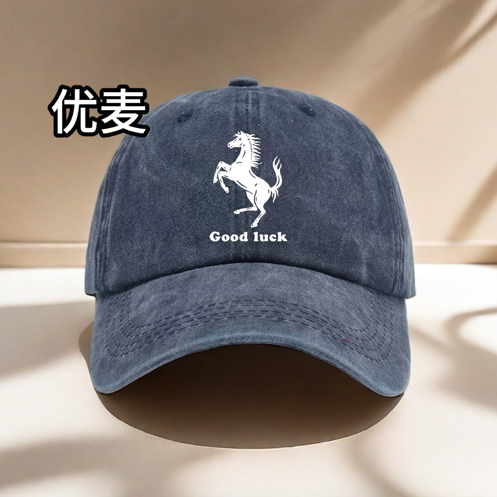 бейсбольная кепка goodluck harcing horse, ретро шляпа от солнца, новая трендовая кепка для пары, уличные мужские и женские шляпы Изображение 1
