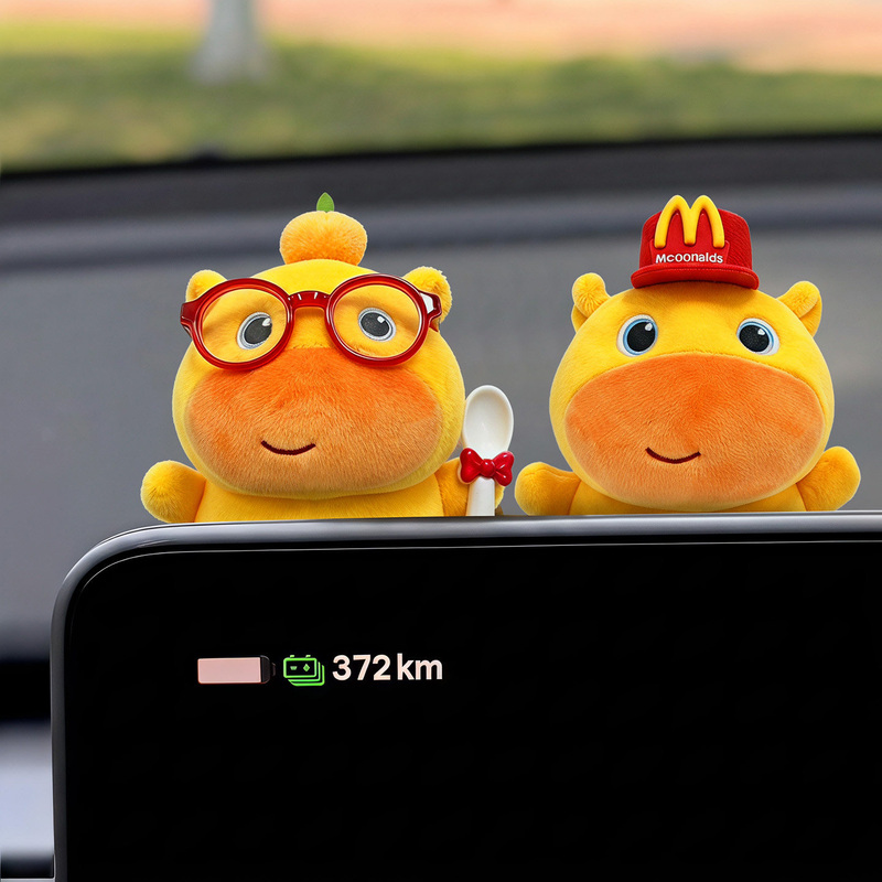 Authentic Capybara Lulu Car Ornament Cute Lying Doll Car Dashboard Display Screen Decoration Figurine