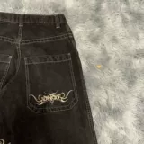 Jnco jeans y2k хип -хоп ретро -график графики вышифрованные мешковатые джинсы