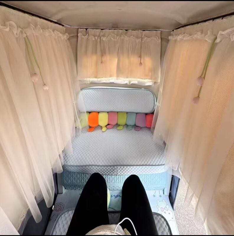 Three-Wheeled Front Inlaid Track Hook Curtain Without Punching Short Curtain Blackout Curtain Decorative Curtain