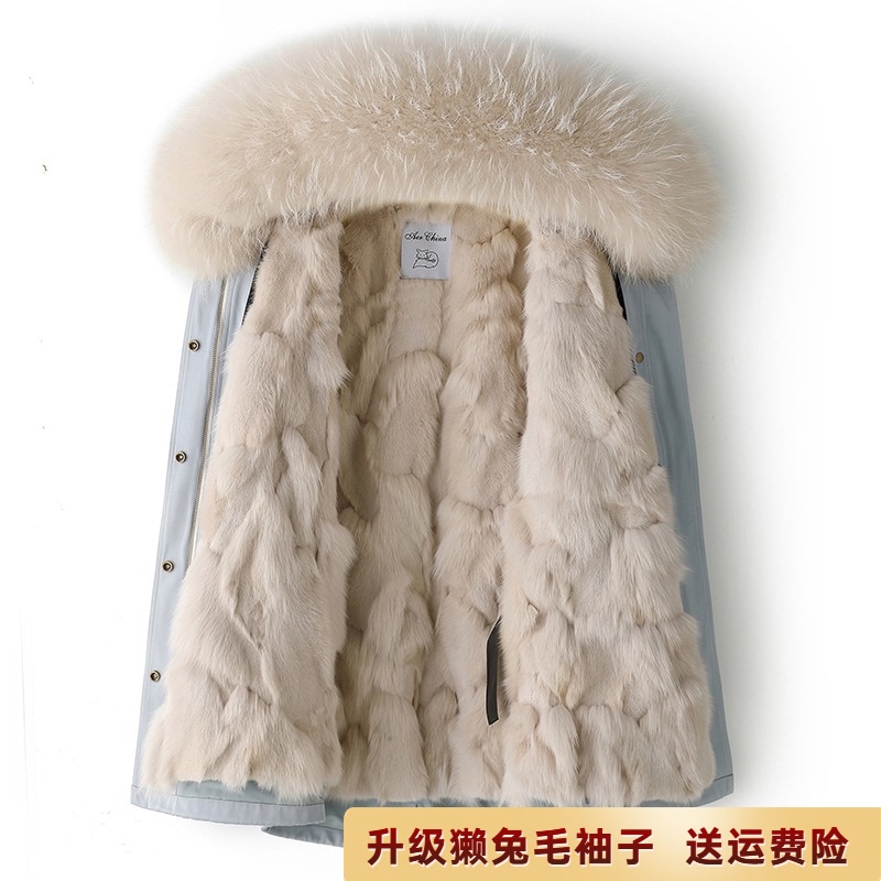 Detachable Fox Fur Lining Parka for Women, Mid-Length, Haining 2026 Winter New Parka Coat with Fur