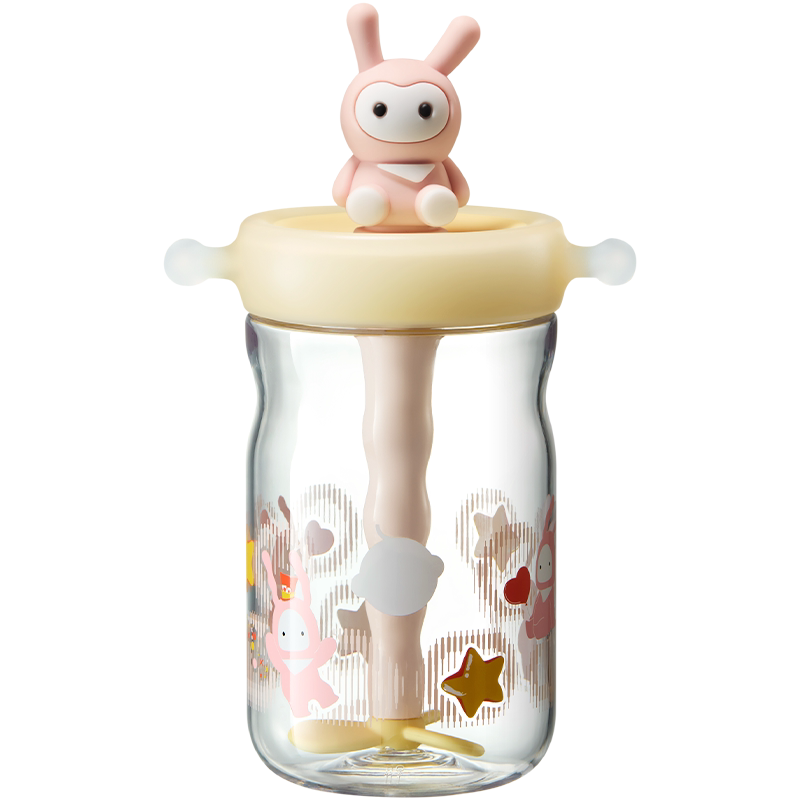 babycare萌萌兔冷萃儿童水杯吸管杯宝宝直饮幼儿园水壶夏季饮水杯