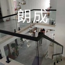 Solid wood tempered glass slot handrail stair hand guard bay window balcony guardrail duplex solid wood slot glass handrail