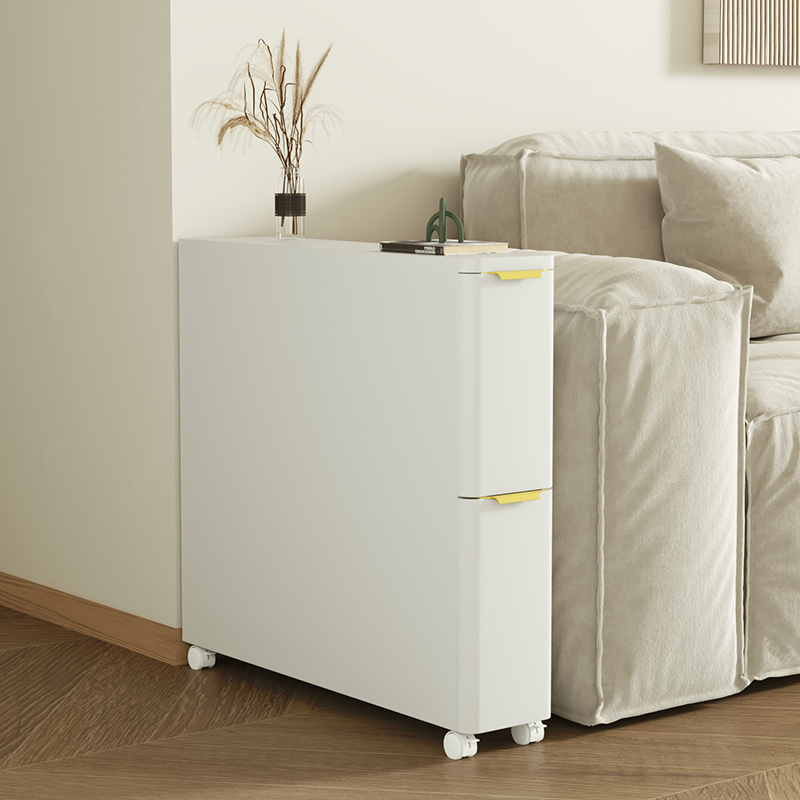 Narrow Side Cabinet, Simple and Luxurious Small Side Table, Bedside Table, Movable Corner Table for Living Room and Bedroom