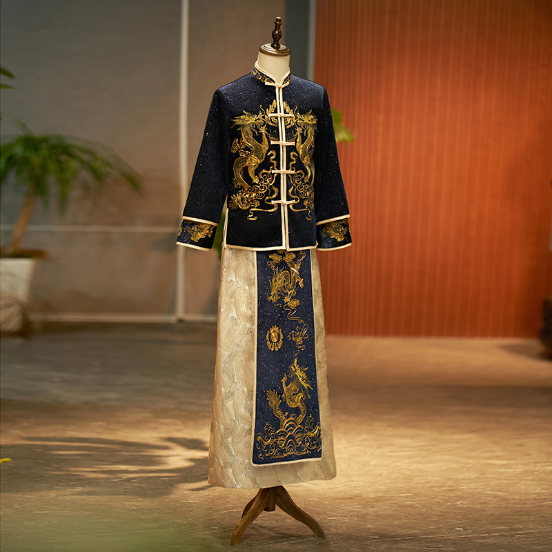 Xiuhe Suit for Men, Groom's Wedding Attire, Chinese Hanfu, Tang Suit, Formal Wear, 2026 New Style, Large Size, Xiuhe Black Summer Style Xiuhe Suit for Men, Groom's Wedding Attire, Chinese Hanfu, Tang Suit, Formal Wear, 2026 New Style, Large Size, Xiuhe Black Summer Style