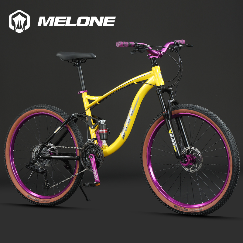 メロン新型ソフトテールマウンテンバイクダブルショック吸収自転車ユーススピード大人軽量男女ウォーキング自転車