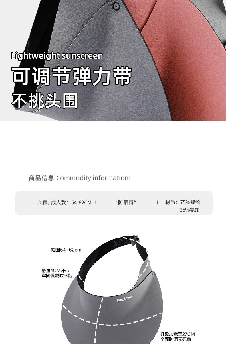 2025新款无痕一体防晒帽女款夏天防紫外线遮阳帽海边拍照太阳帽子详情6