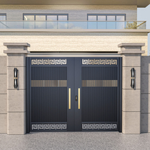 Aluminum alloy outdoor courtyard gate yard fence garden villa door stainless steel wrought iron single and double-open double gate