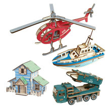 Childrens educational toys Intellectual development Wooden puzzle three-dimensional 3d model assembly brain-using handmade wooden house