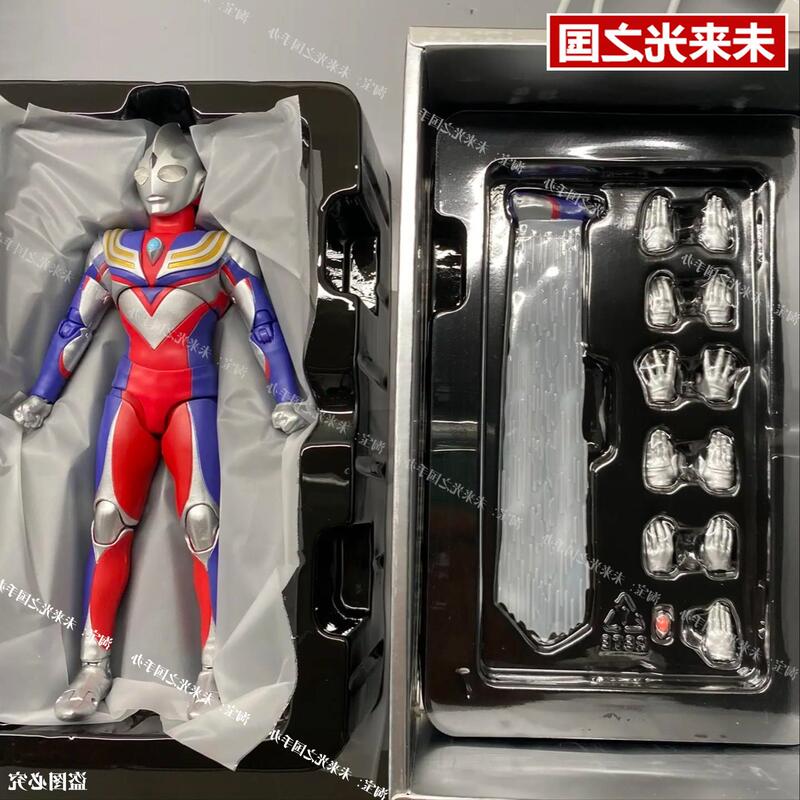 Shf Composite Tiga Ultraman True Bone Carving Powerful Form Light Giant First Generation Super Articulated Action Figure Toy