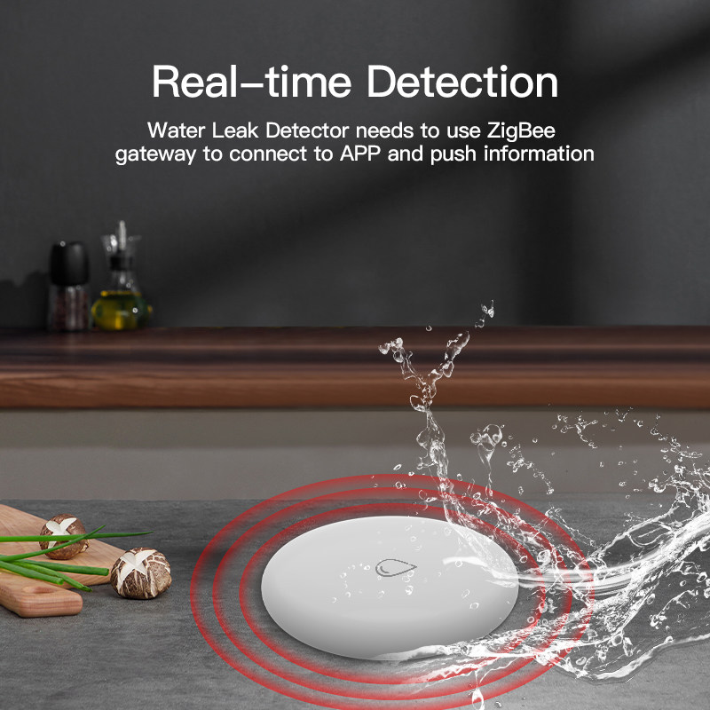 Himojo Water Immersion Sensor Tuya Wireless Water Sensor Leakage Detection Alarm Zigbee Water Level Alarm