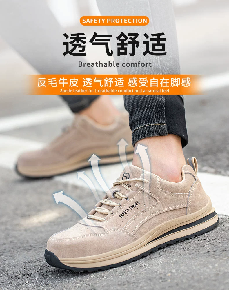 Genuine leather labor protection shoes, steel toe caps, anti-smash, anti-puncture work shoes, wear-resistant, high temperature resistant, anti-slip, anti-odor, welder protective shoes