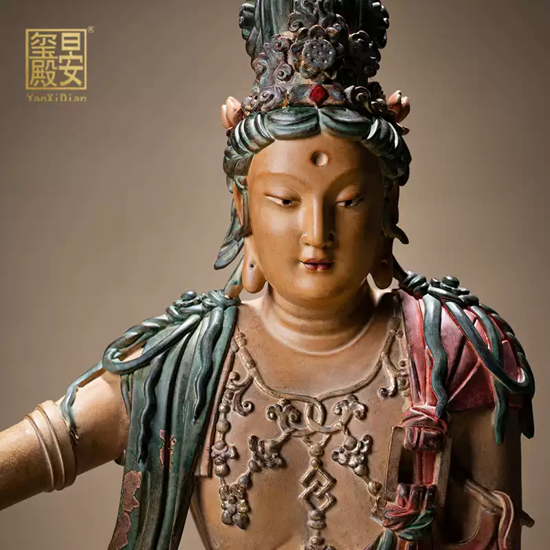 小號青銅水月觀音像遼宋風格美國納爾遜博物館風格晏璽殿水