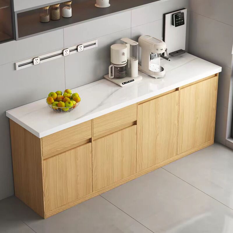 2026 New Model Light Luxury Tea Cabinet with a High-End Feel, Office Water Bar Counter, Kitchen Cabinet, Solid Wood Marble Sideboard