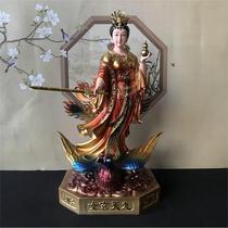 16-inch 19-inch Jiutian Xuan Goddess Statue Stepping on the Phoenix Jiutian Virgin Mother Xuanmu living room to attract wealth and town house decorations like Buddha