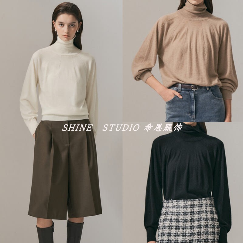 Korean Style Min~ Reversible~ Raglan Sleeve Turtleneck Knit Sweater for Women, Autumn and Winter, Soft and Cozy, Lazy Inner Wear Sweater Kto344W Korean Style Min~ Reversible~ Raglan Sleeve Turtleneck Knit Sweater for Women, Autumn and Winter, Soft and Cozy, Lazy Inner Wear Sweater Kto344W