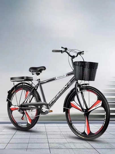 飞鸽自行车男26寸全轴承实心胎学生变速单车通勤代步青少年脚踏车