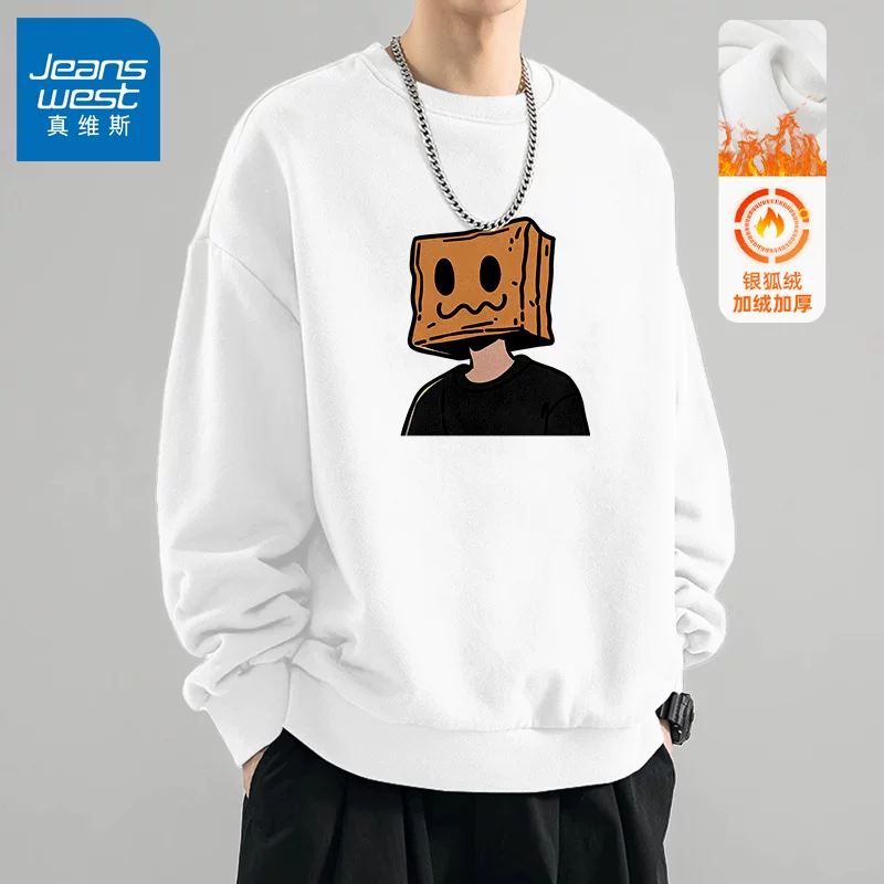 Осенняя толстовка, тонкий ретро long-sleeve, американский стиль, оверсайз