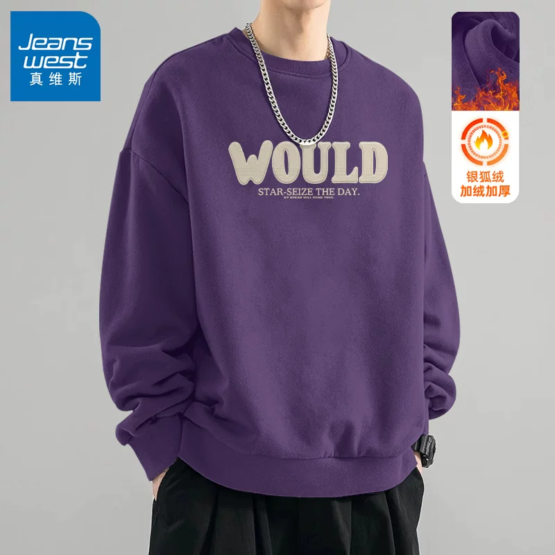 Осенняя толстовка, тонкий ретро long-sleeve, американский стиль, оверсайз