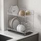 Kitchen drain rack 304 stainless steel bowl rack storage rack countertop double-layer drain bowl rack dish tableware storage rack