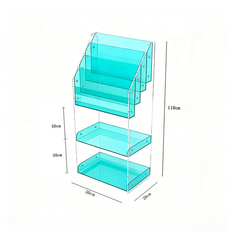 【透明+湖蓝色】50*29*高110cm