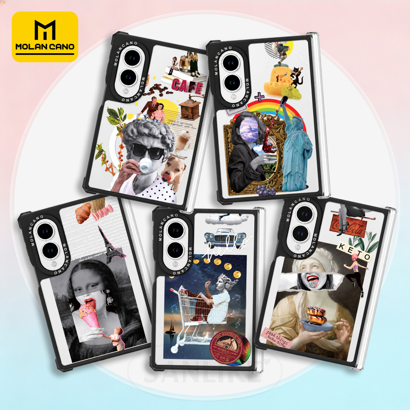 Korean Molancano Samsung Fold8 Magnetic Phone Case Ultra Foldable Screen Hinge Protective Cover Suitable for Z Fold7 Artistic David Design Creative Transparent Lightweight Anti-Drop Case for Men