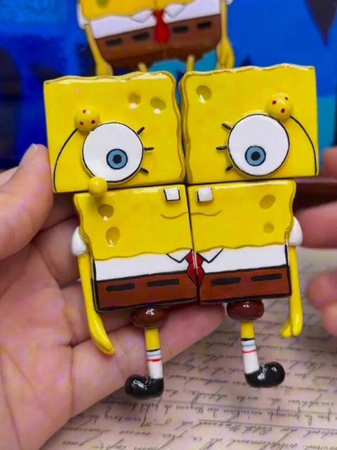 New Spongebob Squarepants Multi-Sided Magnetic Refrigerator Magnets, Cute Cartoon Anime Merchandise, Creative Gifts for Friends