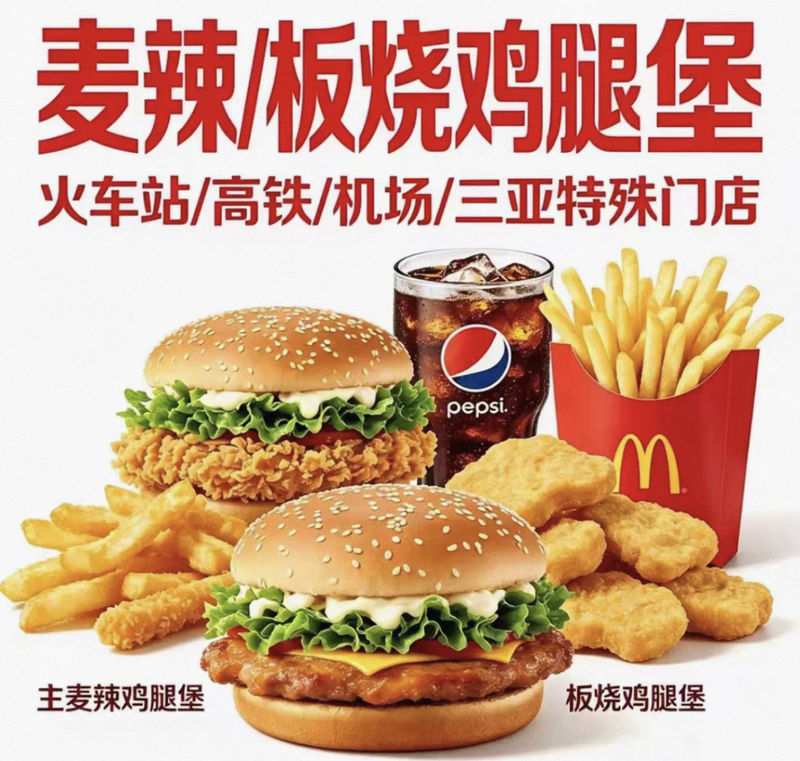 Special Offer for Mcdonald's Airport, High-Speed Rail Station, Tourist Area, and Service Area: Universal Grilled Spicy Chicken Nugget Combo Meal Special Offer for Mcdonald's Airport, High-Speed Rail Station, Tourist Area, and Service Area: Universal Grilled Spicy Chicken Nugget Combo Meal